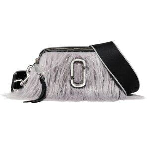 NEW Marc Jacobs The Snapshot Creature Crossbody Bag Silver Handbag Purse Fur